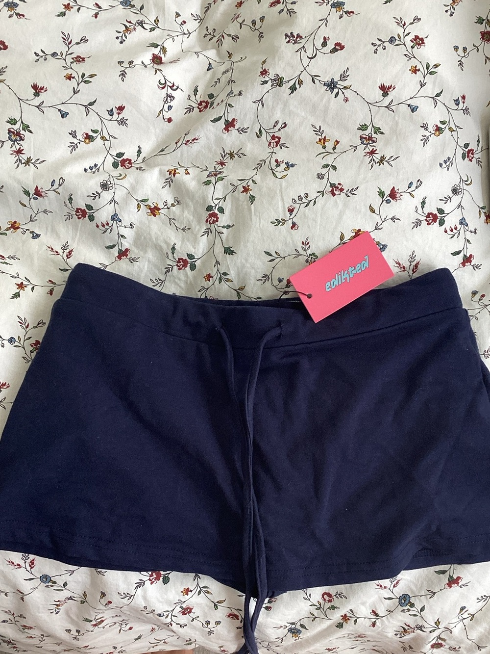 Edikted Navy Mini Skirt